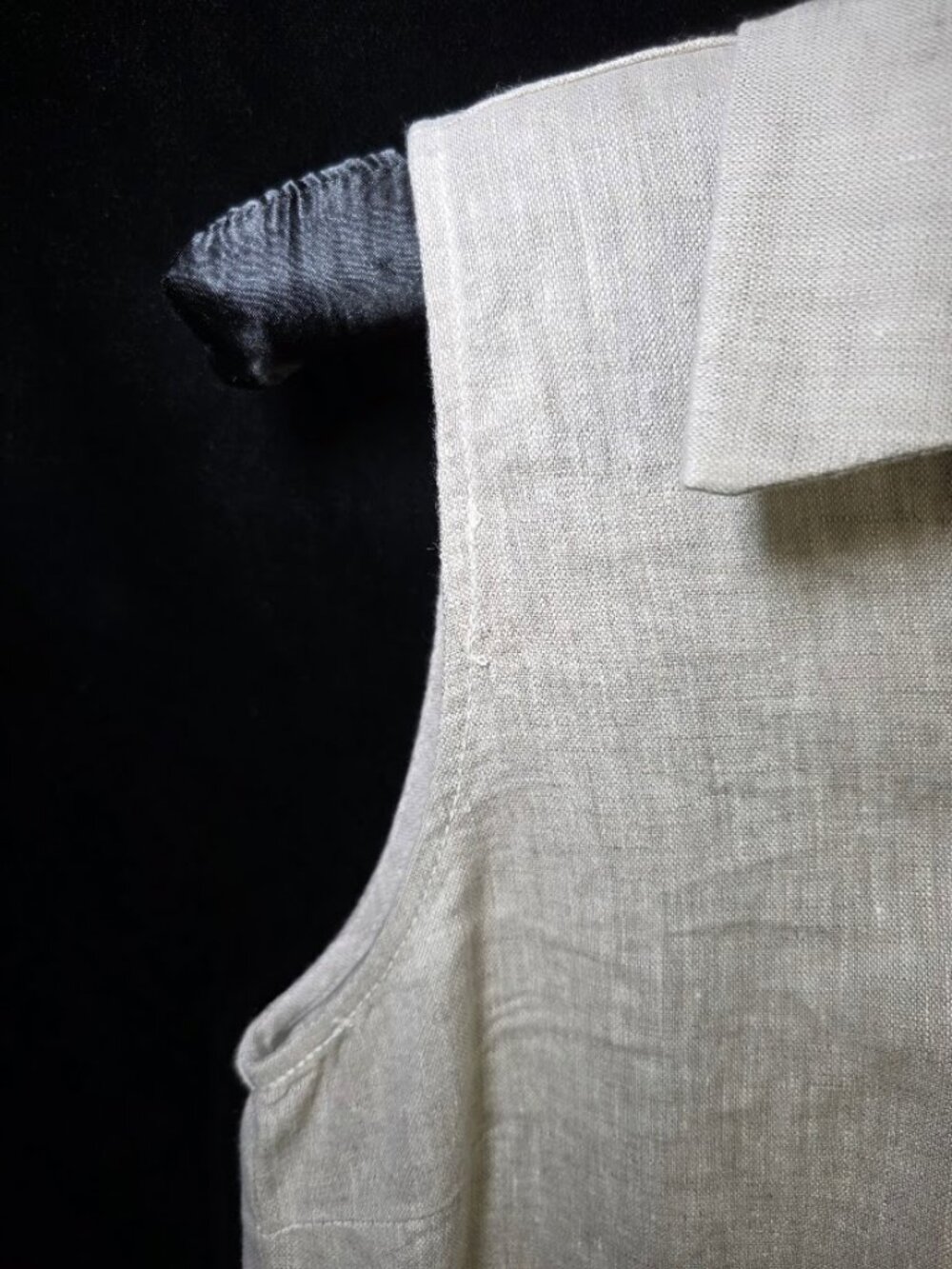 Karen Kane Sleeveless Linen Shirtdress Oat XS - Picture 3 of 10